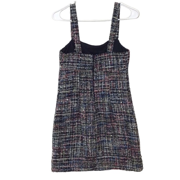 Francesca’s Mi Ami Multi Color Tweed Square Neck Sleeveless Mini Dress N… - Picture 4 of 10